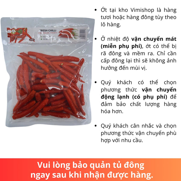 Túi ớt đỏ đông lạnh 200g