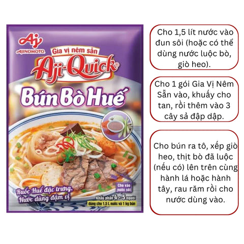 Gia vị nêm sẵn Aji-quick Bún bò Huế 59g