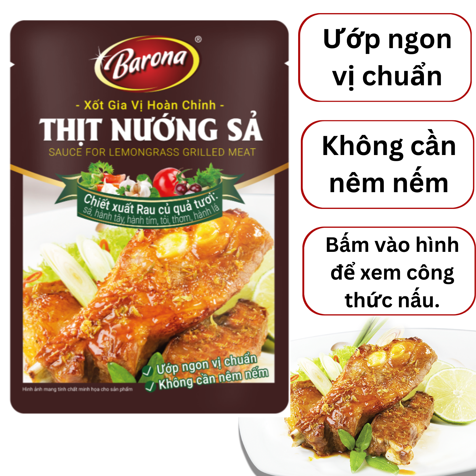 Xốt Thịt nướng sả Barona 80g