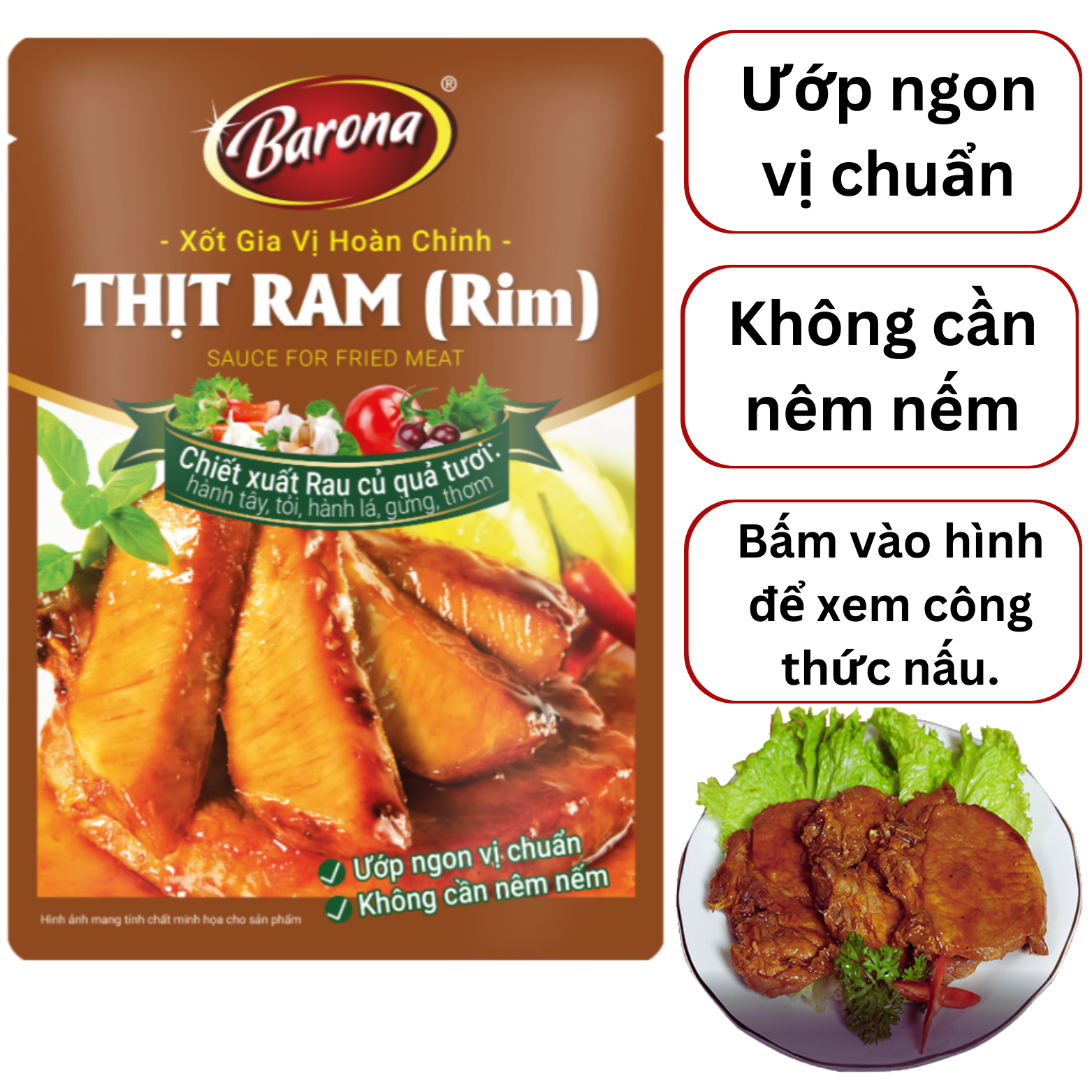 Xốt Thịt ram (rim) Barona 80g