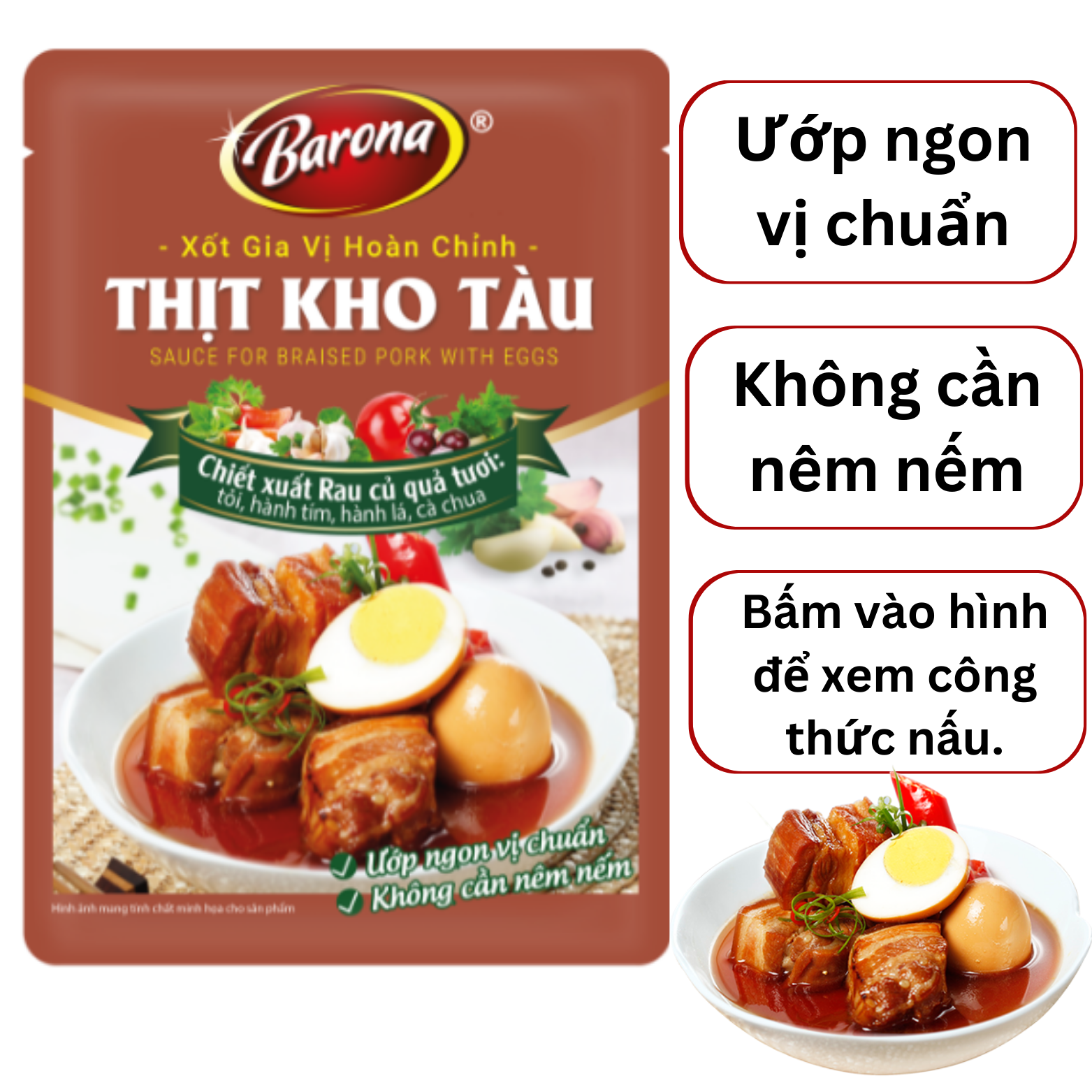 Xốt Thịt kho tàu Barona 80g