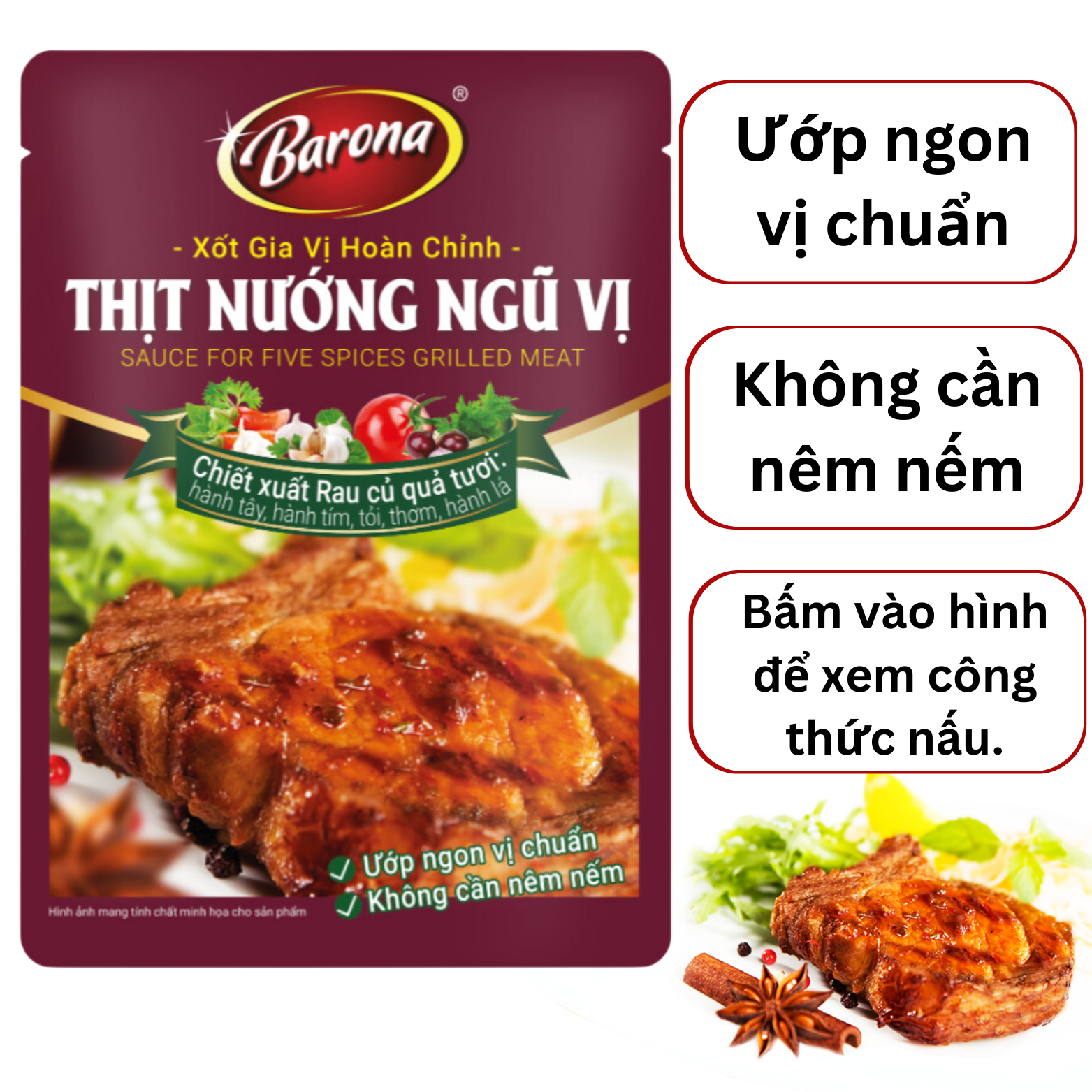 Xốt Thịt nướng ngũ vị Barona 80g