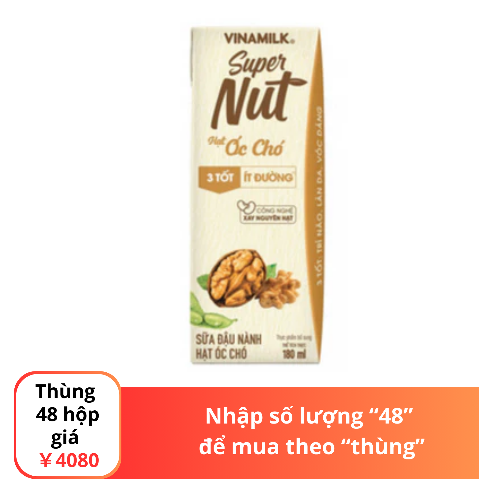 Sữa đậu nành hạt óc chó Vinamilk 180ml