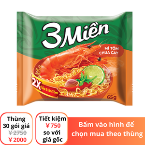 Mì 3 Miền tôm chua cay 2X tôm