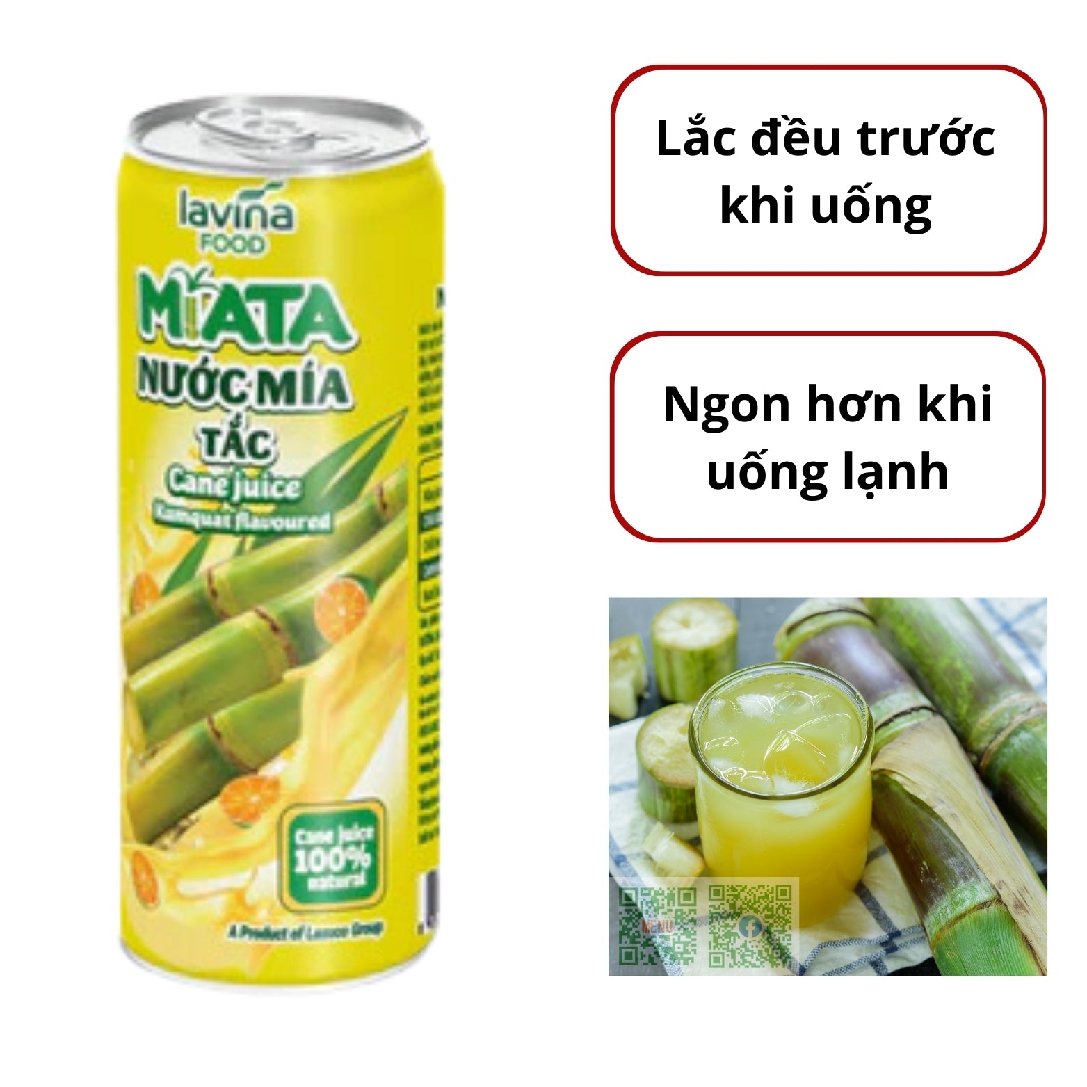 Nước ép mía tắc MiATA 320ml